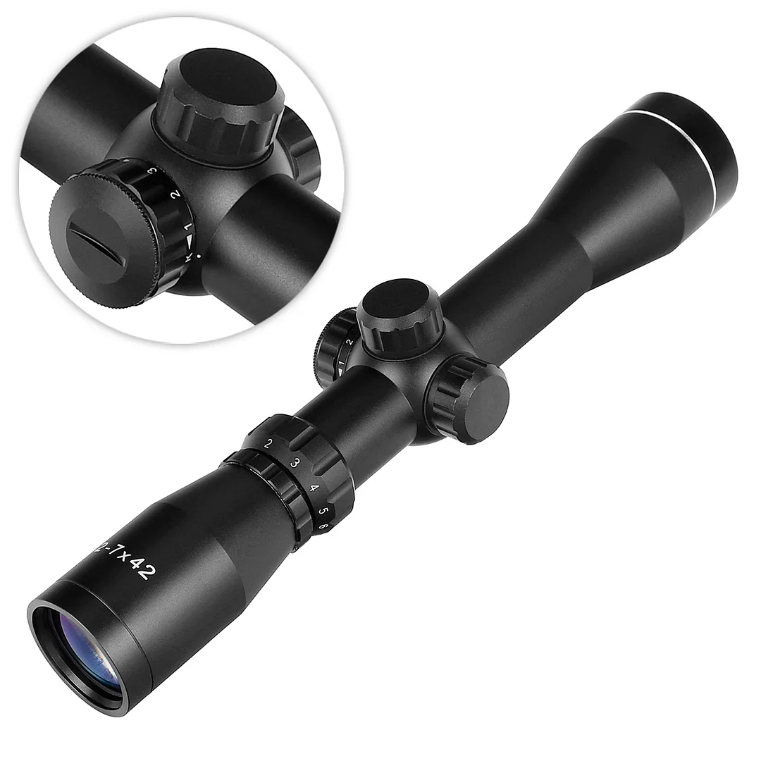 ohhunt® 2-7X42 Dual Illuminated Tube Diameter 30mm Pistol Scope Long Eye Relief Scout Scope