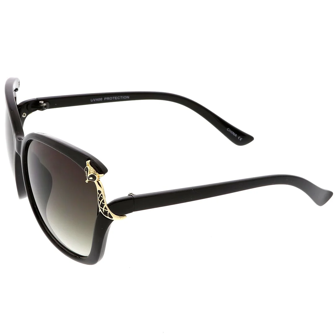 Women's Oversize Square glasses With Metal Fox Accent Cutout 60mm