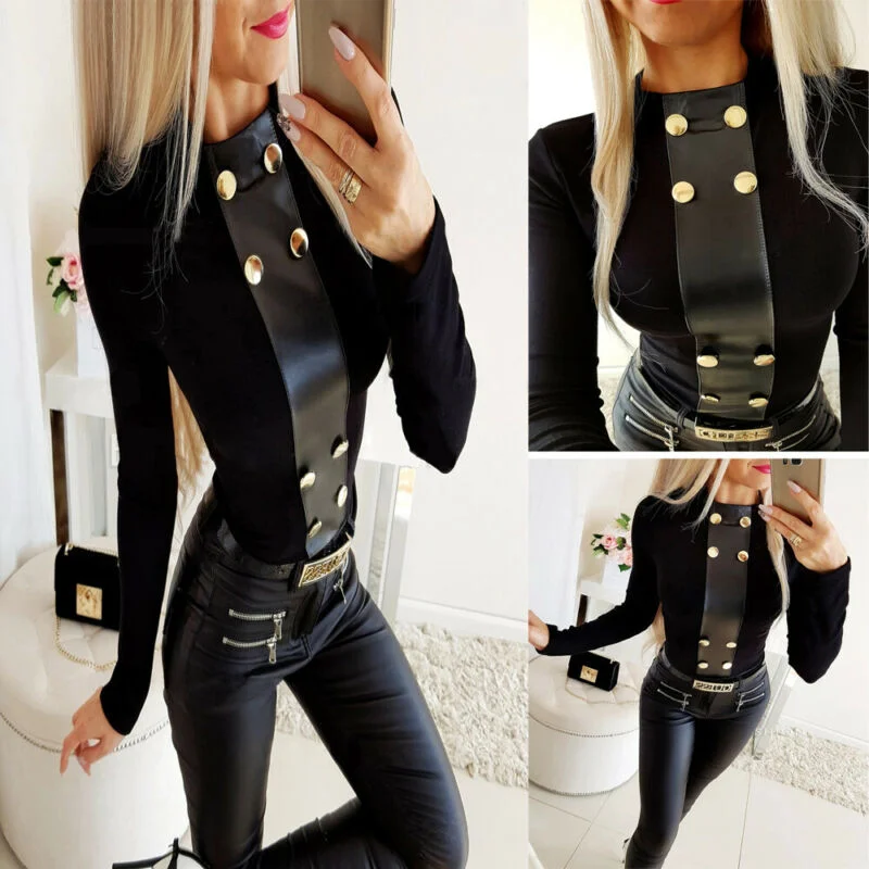 Women's Blouse Fashion Button Ladies Blouse Slim Long Sleeve Tops Soft Shirts Winter Black Shirt Casual Womens Tops And Blouses