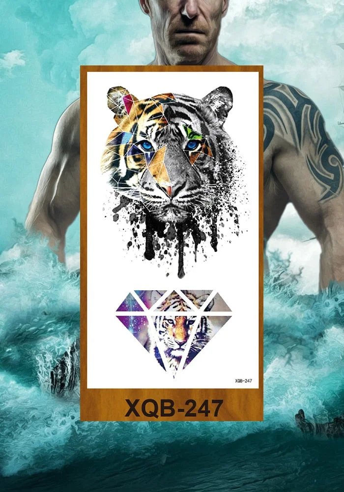 Waterproof Temporary Tattoo Sticker Hipster Tattoo Man Woman Tattoo Body Tattoo Art Tatuajes Big Tiger Lion Wolf Rose Arm Tatto