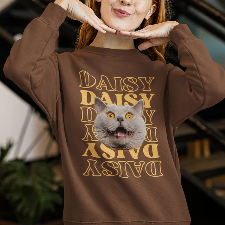 Custom Pet Portrait Printing T-Shirt  Sweatshirt, Personalized Pet Photo and Names Hoodie