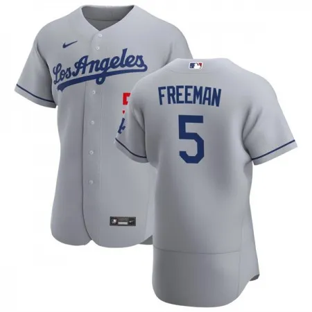 Men's Los Angeles Dodgers #5 Freddie Freeman Grey Flex Base Stitched Jersey 1LG3