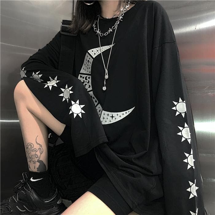 Alternative Cool Style Dark Moon Sun Shirt SP399