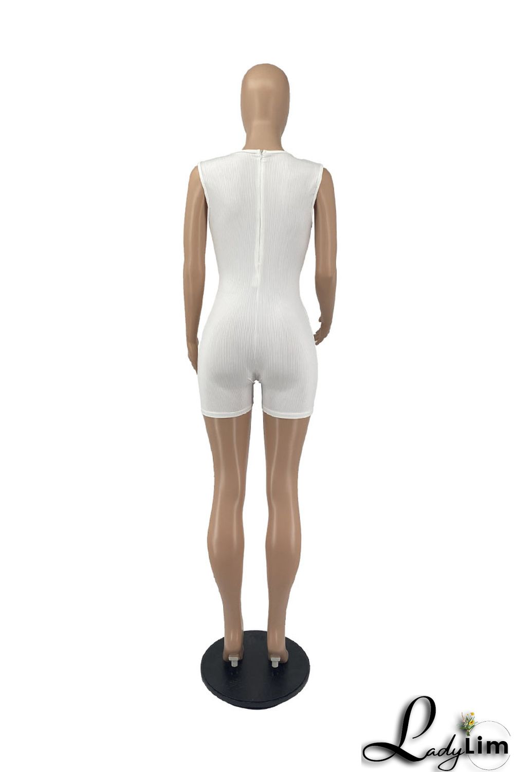 White Sexy Solid Patchwork V Neck Regular Jumpsuits