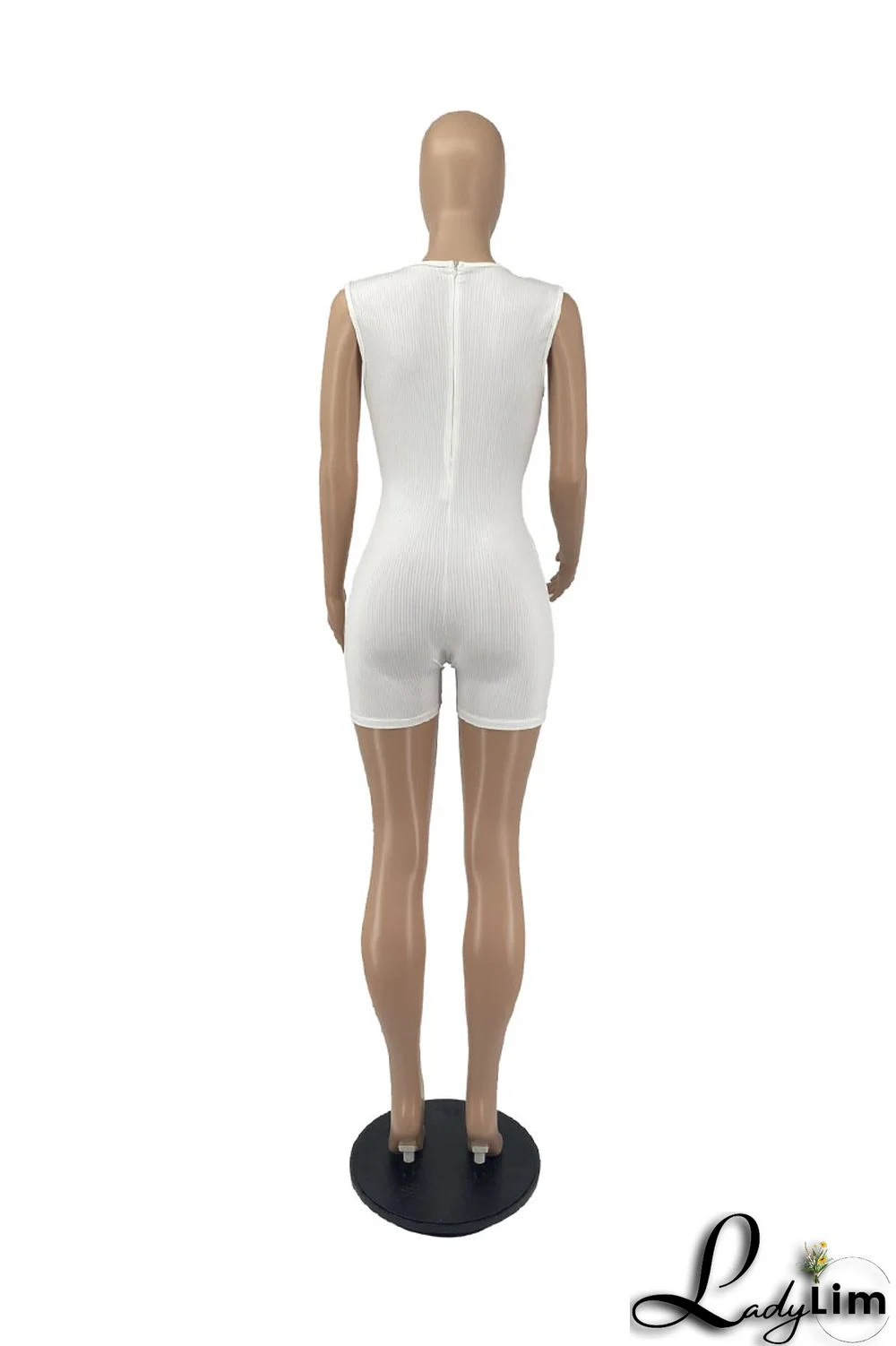 White Sexy Solid Patchwork V Neck Regular Jumpsuits