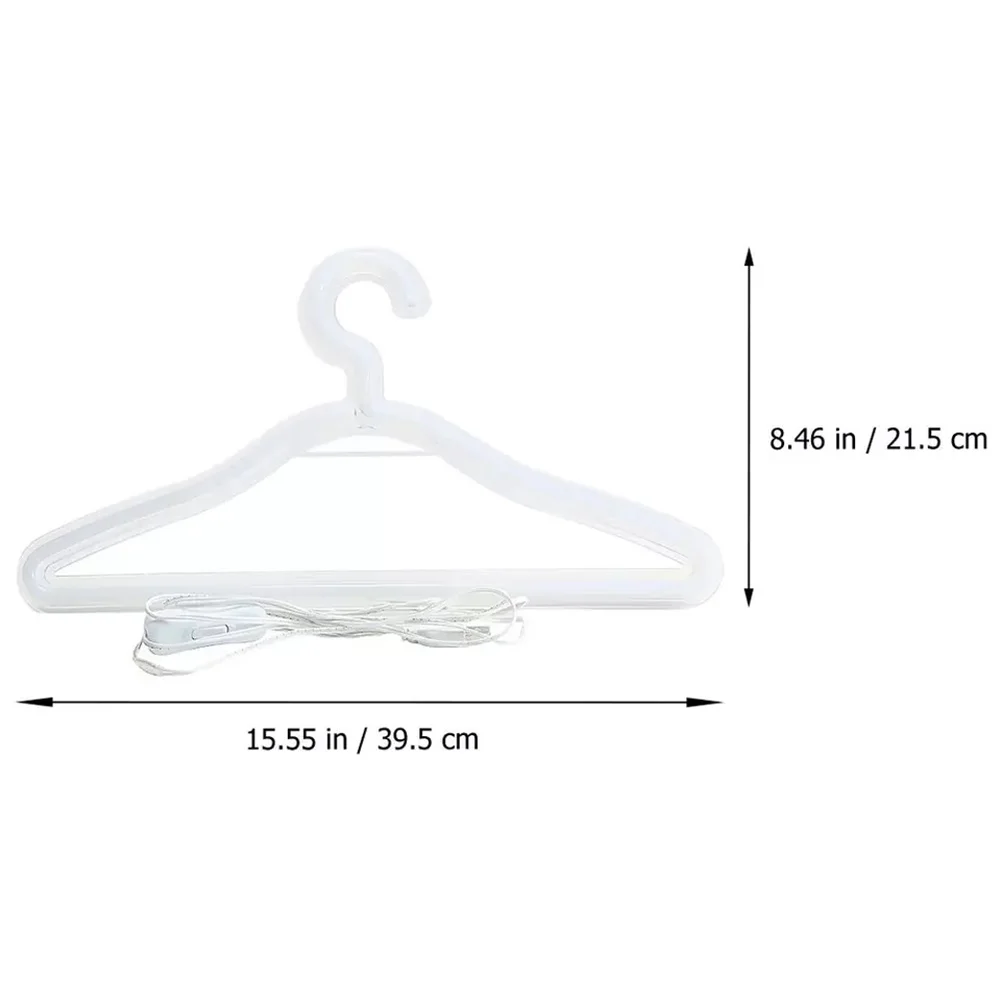 Clothes Hanger LED Neon Light Colorful Sign Night Lamp Store Decor (Pink)