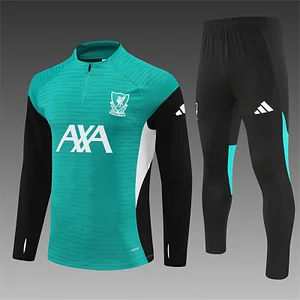 2025/2026 Liverpool Green Half-Pull Training Suit  1:1 Thai Quality Set