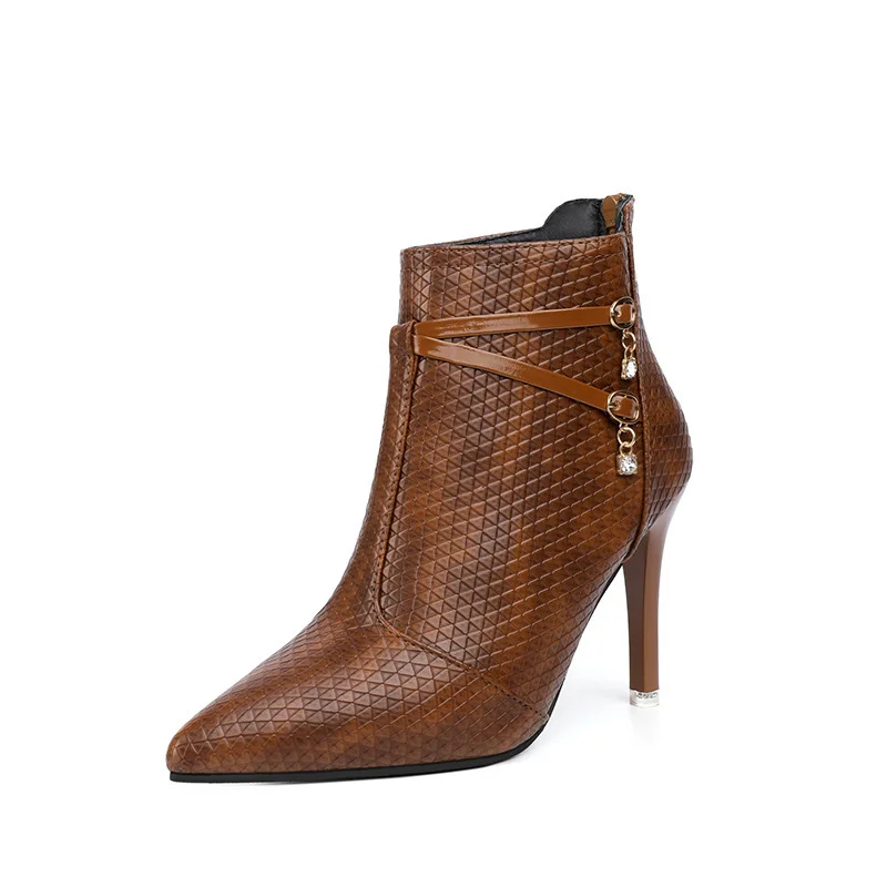 Breakj Breakj And Fashion Boots Women's Ultra-High And Short Boots 2023 New Pointed Linge Leather Autumn And Winter Thin Velvet Women's Boots