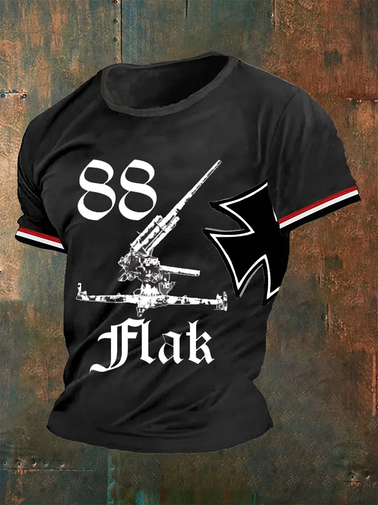 Flak bedrucktes Kurzarm-T-Shirt für Männer