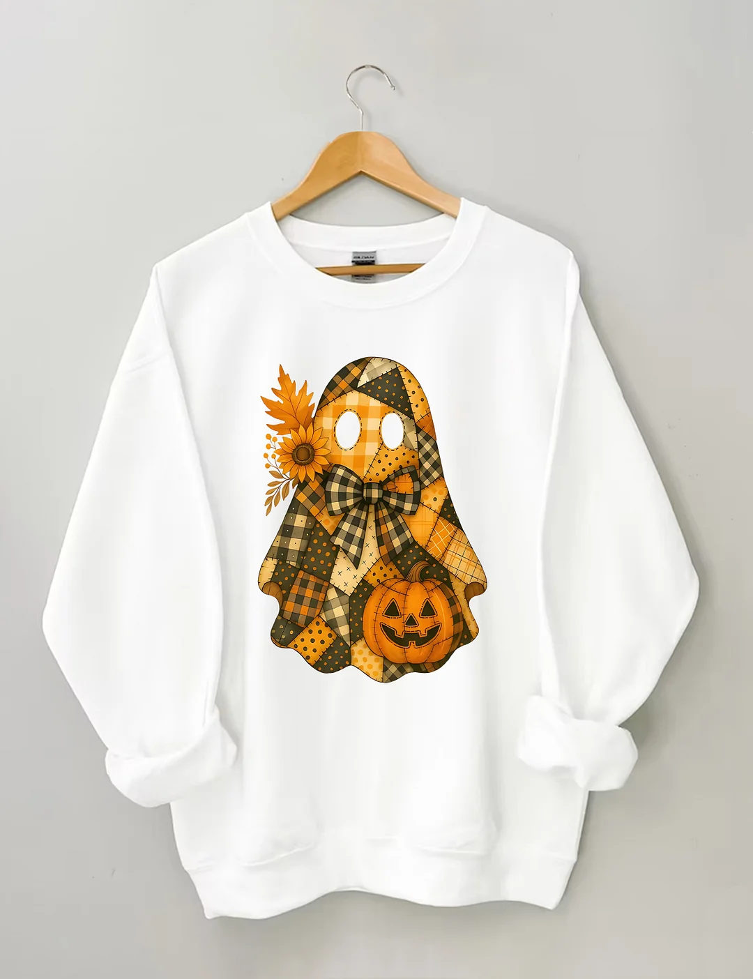 Retro Splicing Cute Ghosts And Pumpkins Sweatshirt