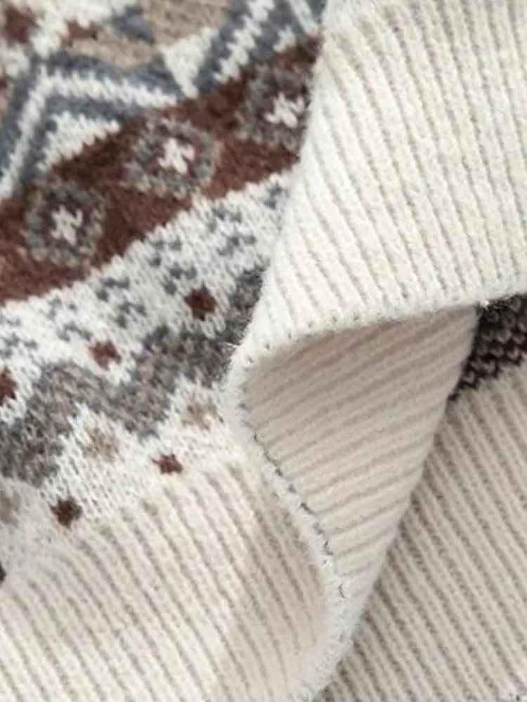 Brownm Rabbits Knitted Sweater