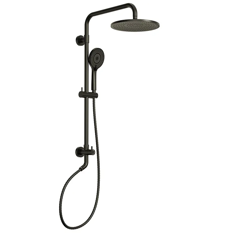 EVERSTEIN 10" Exposed Dual-Function Shower System without Valve Body Matte Black