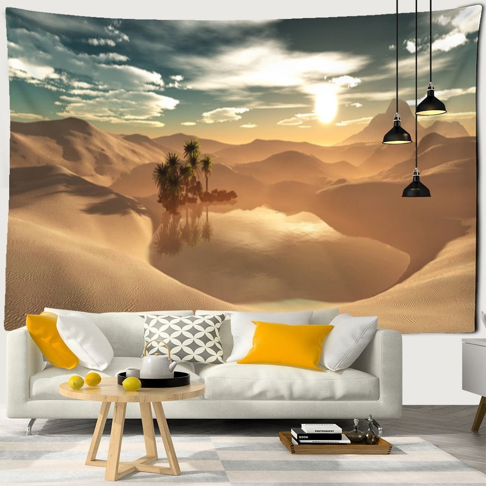 Desert Natural Scenery Tapestry Wall Hanging Hippie Psychedelic Witchcraft Mystery Tapiz Dormitory Home Decor