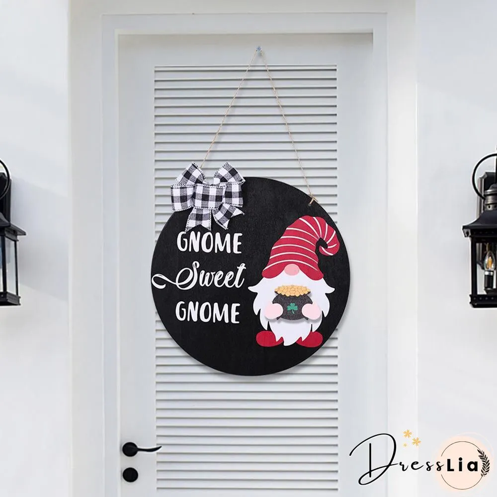 Wooden Gnome Theme Sign With Magnetic Interchangeable Accessories