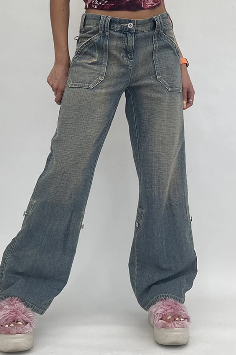 Fashion Casual Basic High Waist Regular Denim Jeans