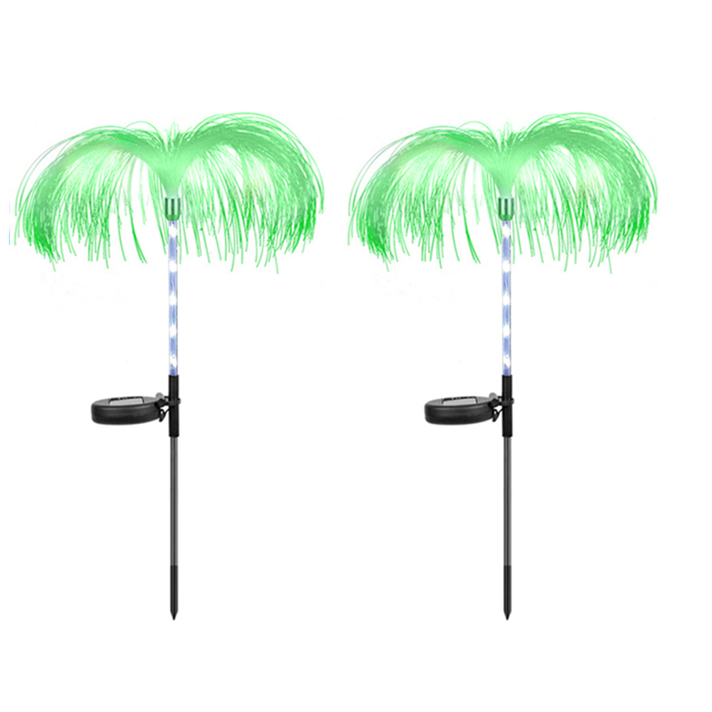 

2pcs Solar Fiber Optic Garden Lawn Light Jellyfish Outdoor Path Ground Lamp, 501 Original