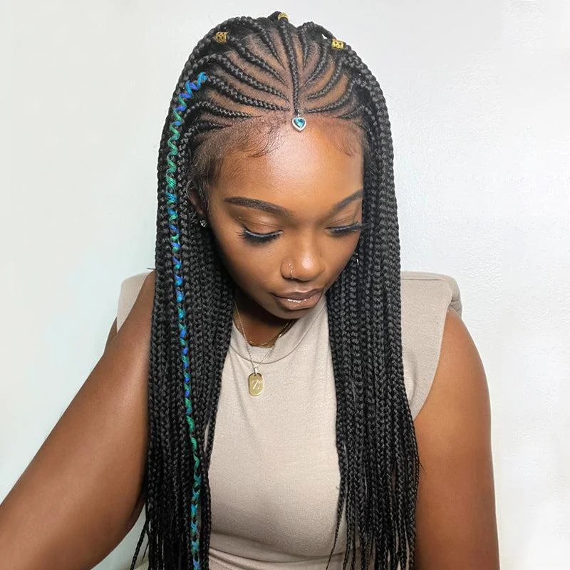 Gorgius Cornrow Twist Braided  13X4 Compact Lace Wig