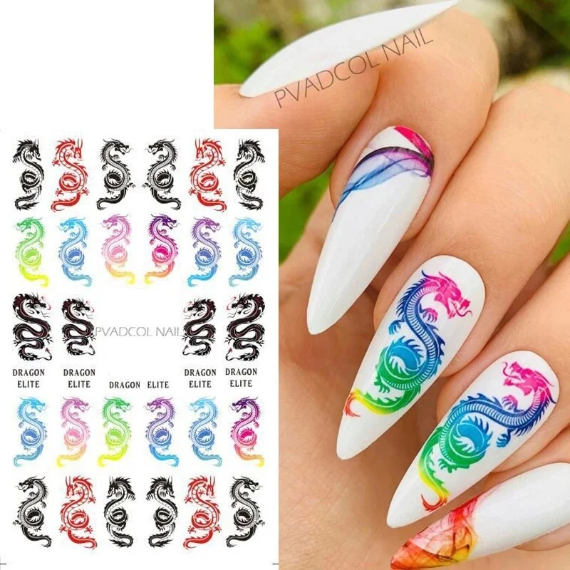 Nail Art 3D Stickers Decals Hearts Gold Manicure Nails Design Adhesive Sticker Wraps Tip Decoration-Nail Inspo