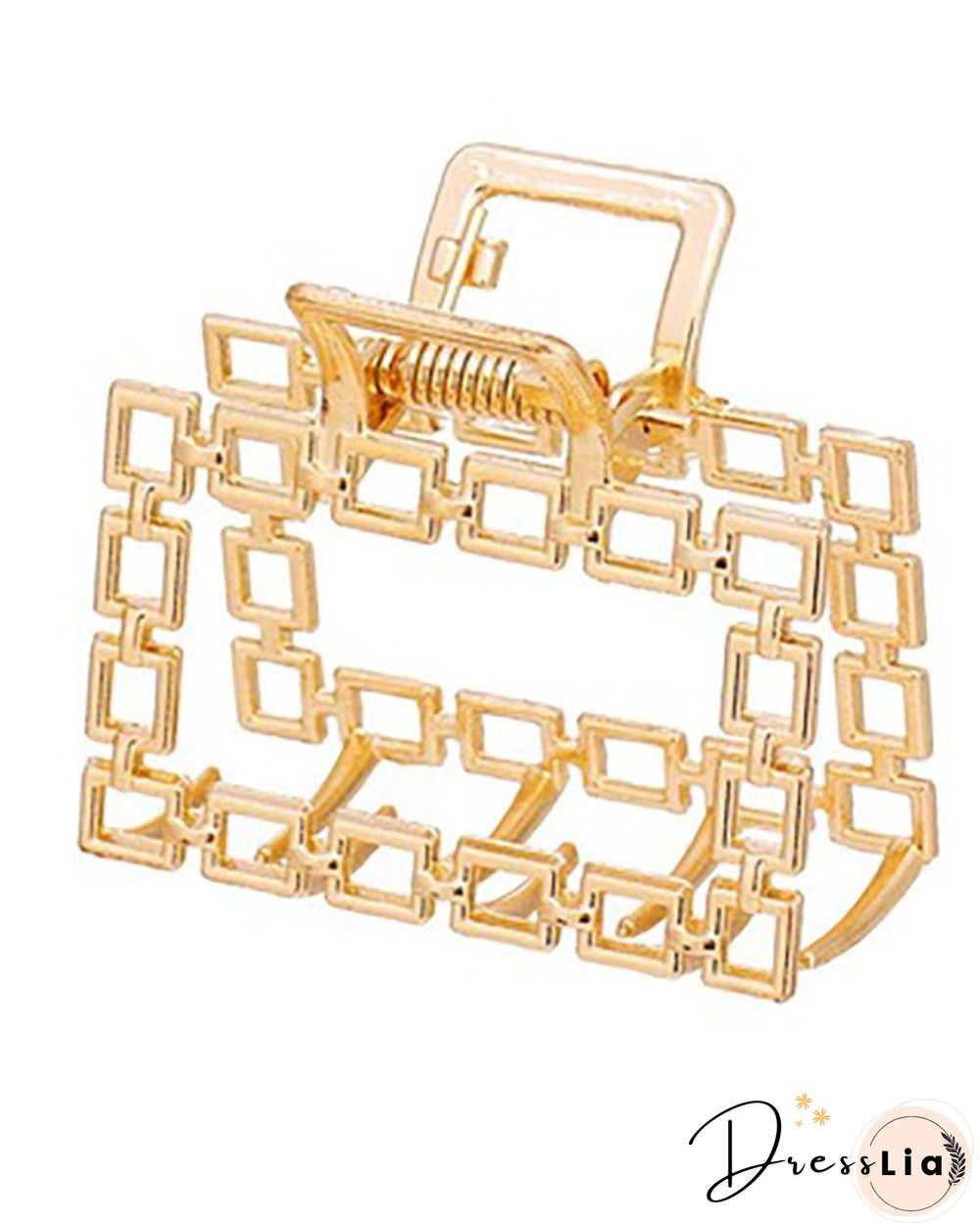 1PCS Square Link Chain Cutout Hair Claw