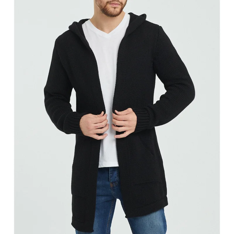 Men's Cardigan Hooded Pocket Sweater