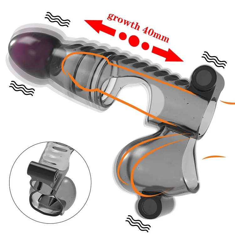 Crystal Vibrating Penis Cover Male Cock Sleeve Vibrating Ring