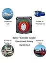 2 Gear 300A Power Battery Selector Switch Disconnect for Car RV Truck Yacht