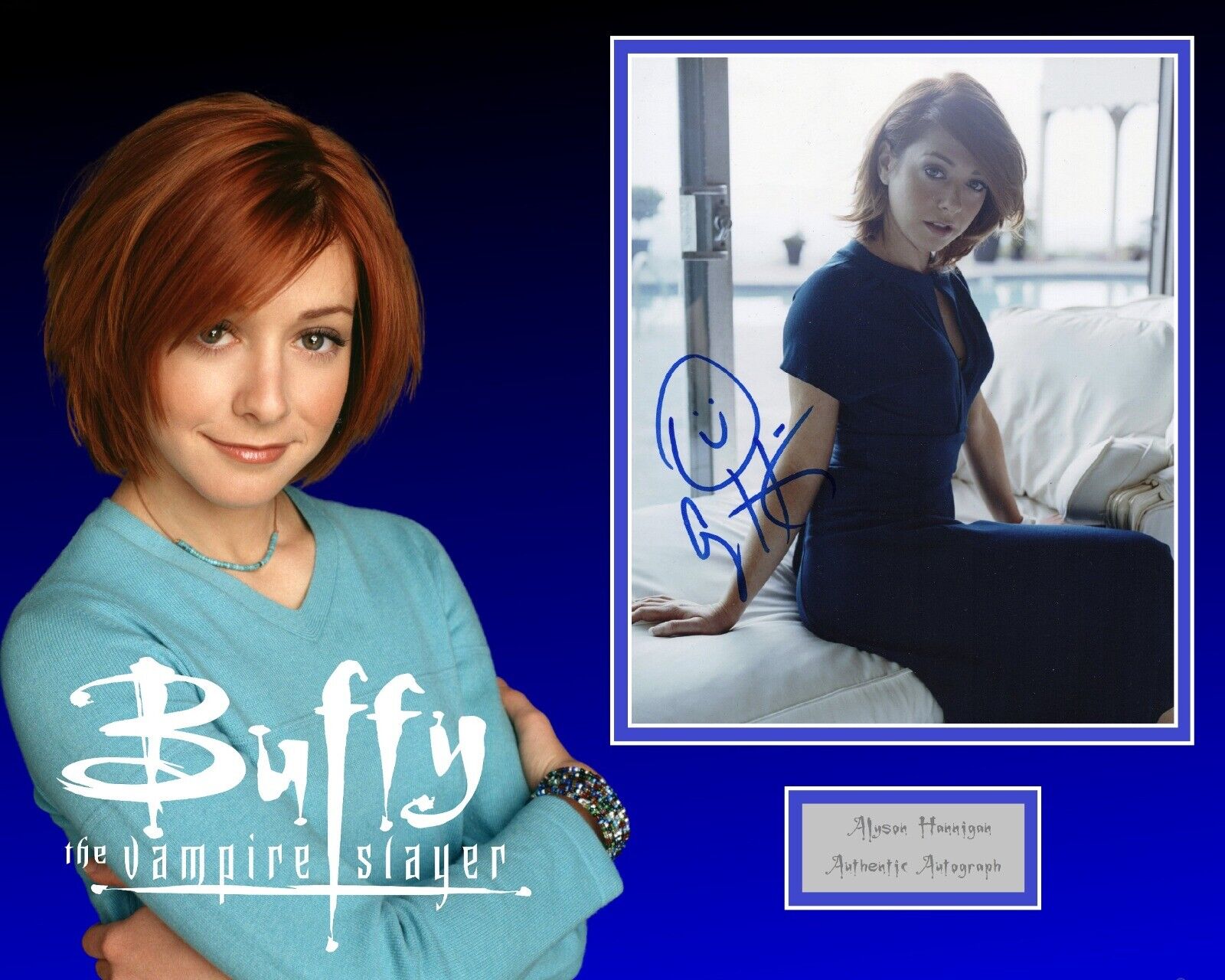 ALYSON HANNIGAN SIGNED SEXY Photo Poster painting MOUNT UACC REG 242