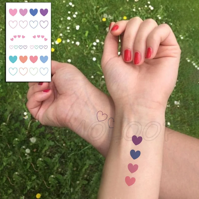 Holding Hands In Love Stickers Hand Heart Tattoo Body Art Makeup Waterproof Temporary Women and Men Fake Tatoo