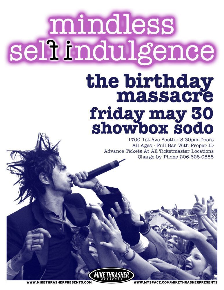 MINDLESS SELF INDULGENCE 2008 Gig POSTER Seattle Washington Concert