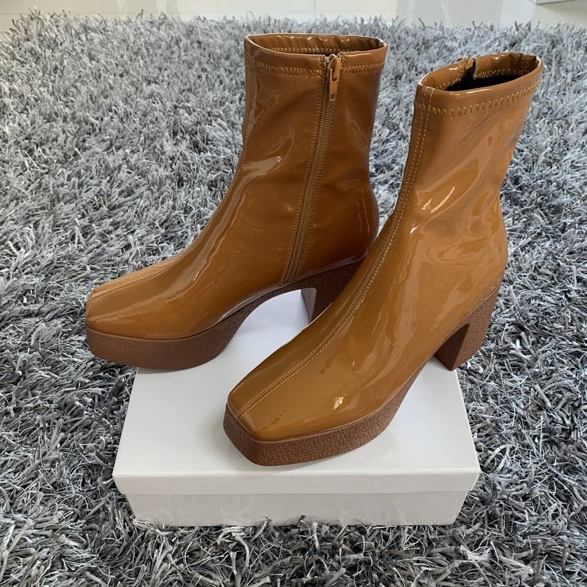 9.5CM High Heels Winter Boots Women Thigh High Long Boots Woman Platform High Heel Shoes Womens Over The Knee Boots Lady Shoe