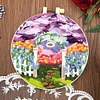 Purple Garden-DIY Embroidery Kit with Pattern Cotton Threads Needles Hoop 30*30cm/11.81*11.81in tapestrymarket