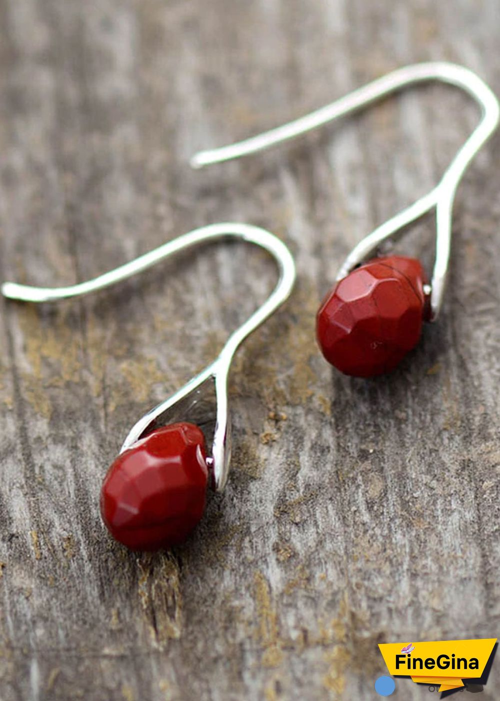 Boho Earrings, Dangle Earrings, Purple Amethyst and Red Jasper