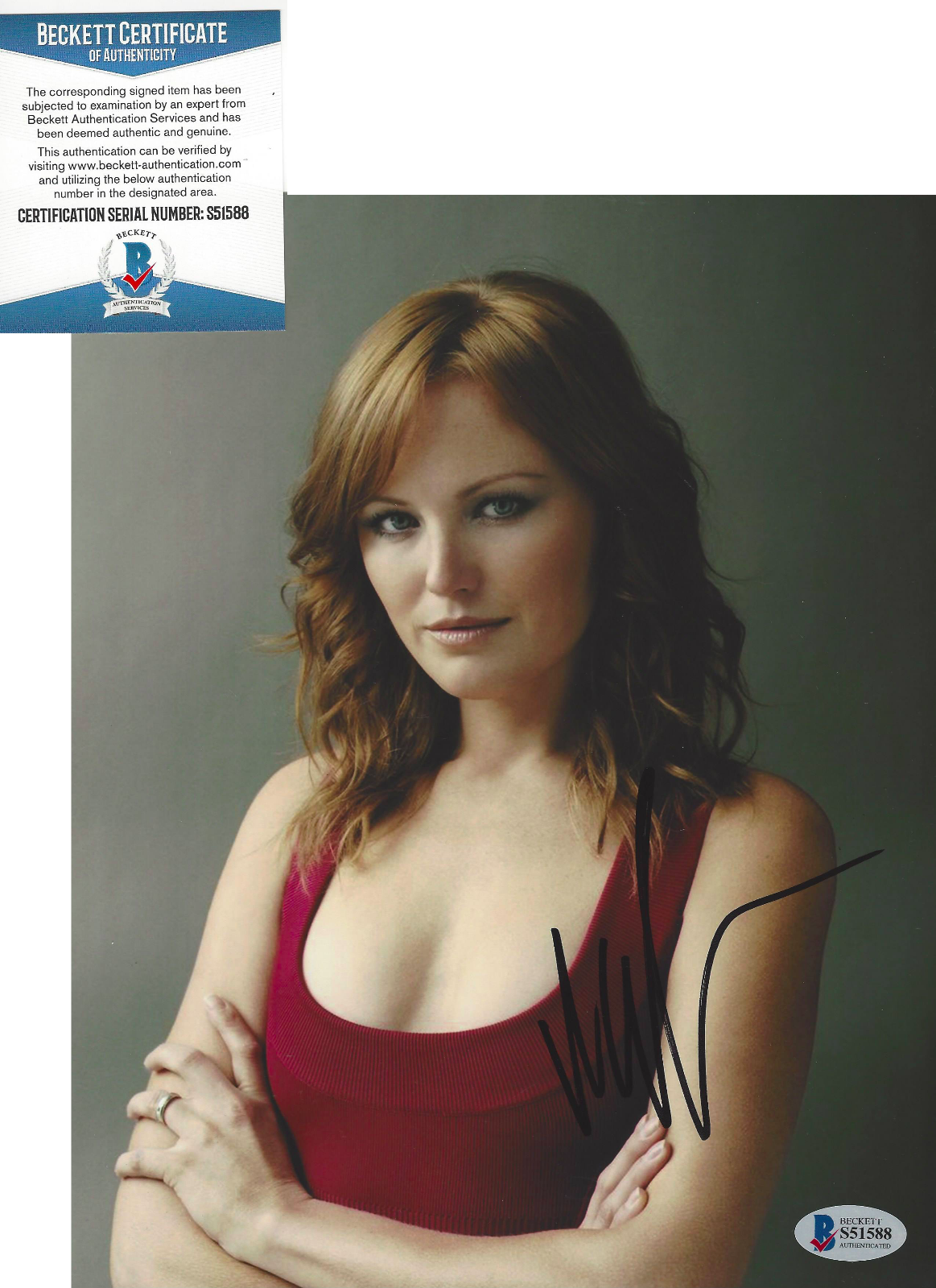 MALIN AKERMAN SIGNED AUTHENTIC 'BILLIONS' 8x10 Photo Poster painting TV ACTRESS BECKETT COA BAS