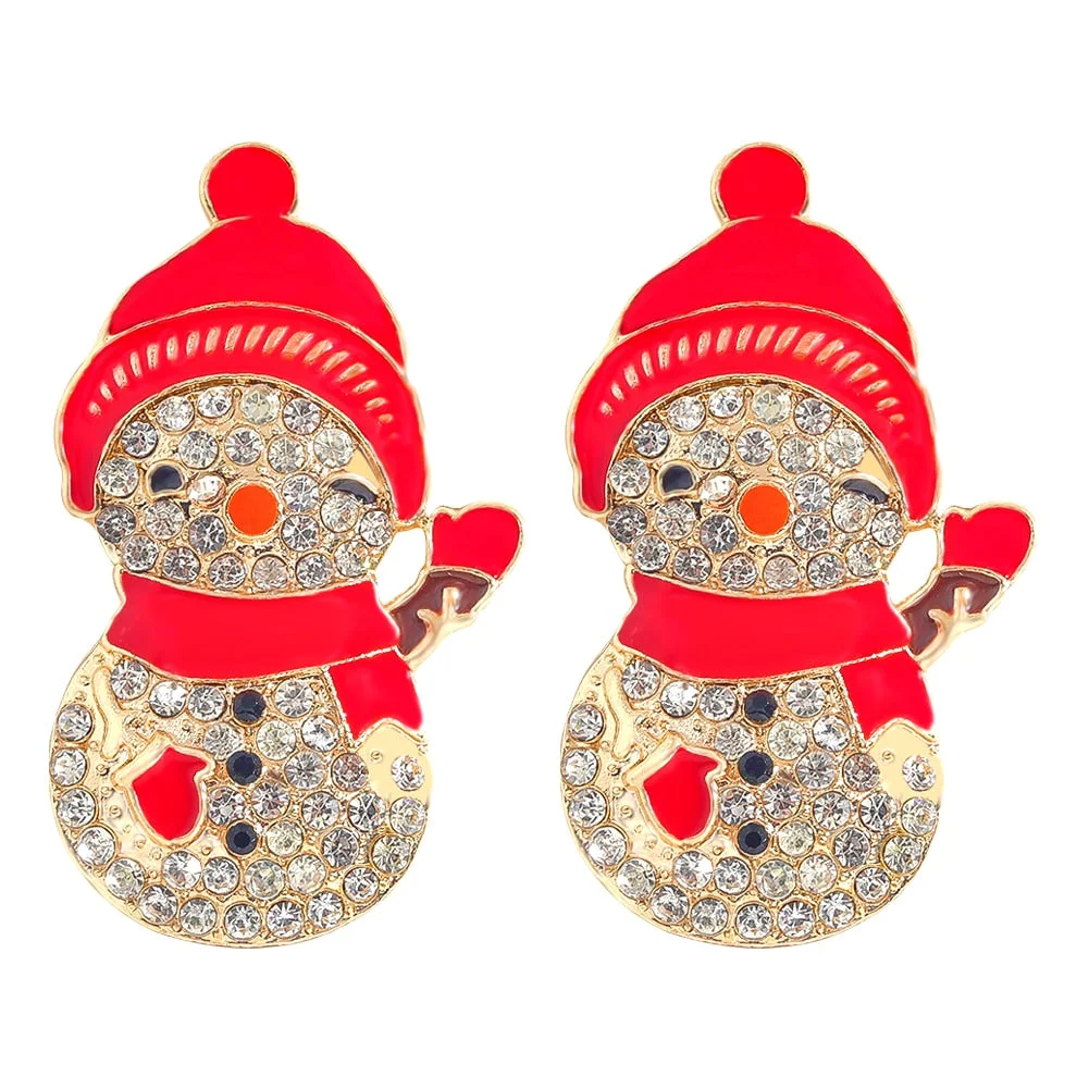 Dvacaman Sparkle Christmas Tree Candy Cane Gingerbread House Christmas Cactus Snowman Santa Drop Earrings For Women Cute Jewelry