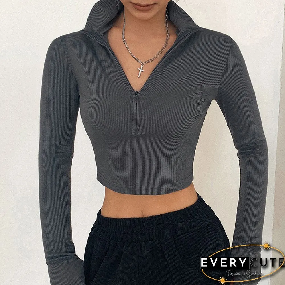 Year Final Title: Solid Color Casual T-Shirt Women Long Sleeves Turtleneck Crop Tops Sexy