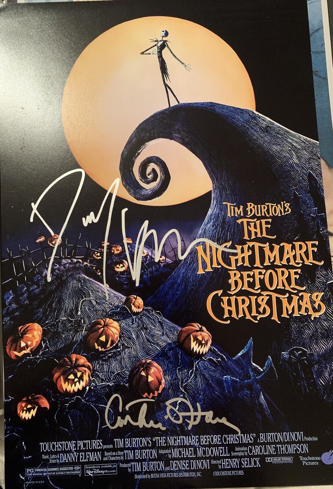 catherine o'hara Danny Elfman signed 12x18 Photo Poster painting Pic Nightmare Before Christmas