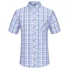 Men's Summer Plaid Cotton Casual Short Sleeve Shirt