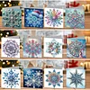 12pcs Diamond Painting Snowflake Greeting Card Set with Envelope Daily Wishing Cards for Birthdays Thanksgiving & Special Occasion