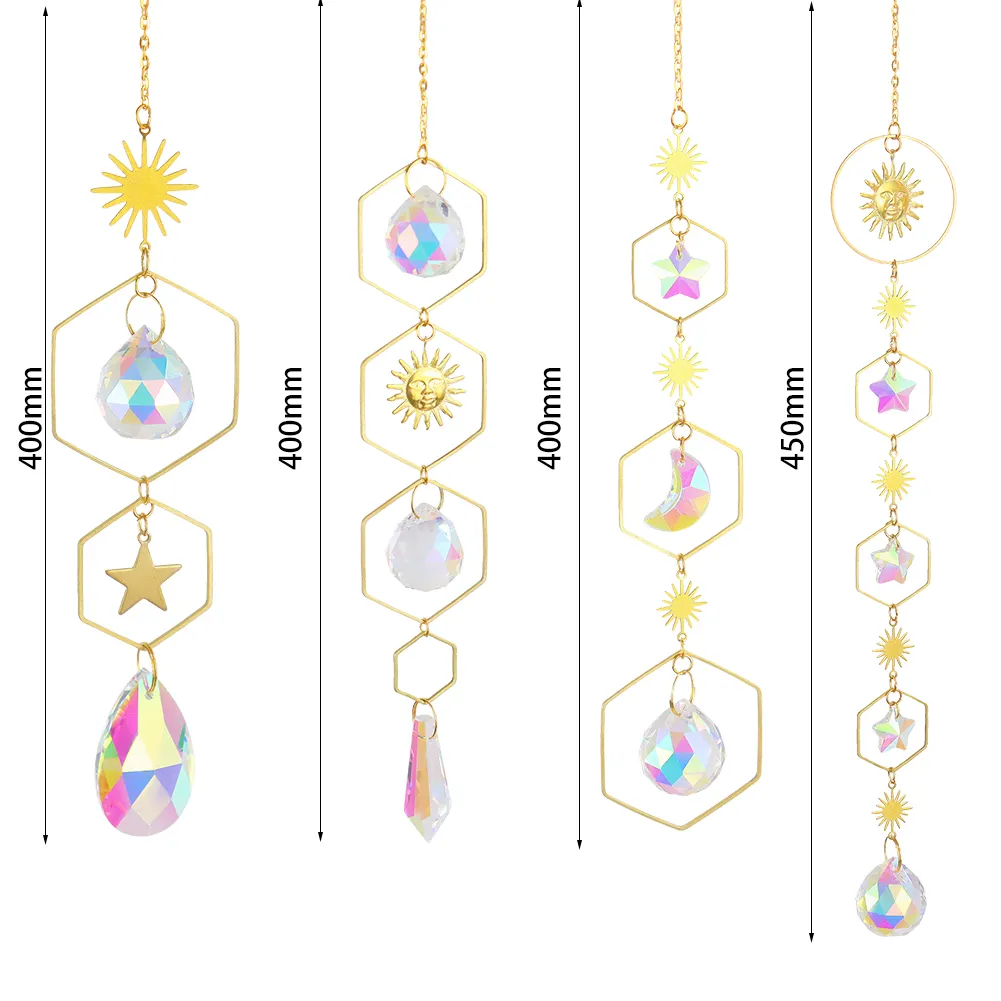 Crystal Wind Chime Ball Star Pendant Hanging Garden Home Xmas Party Decor