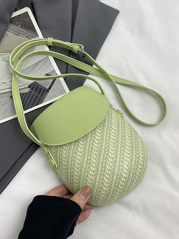 Geometric Split-Joint Woven Crossbody Bags Bags Accessories Bags