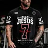 Jesus Team Print Retro T-shirt by Inlyline