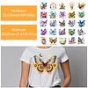 (US Only)50pcs Butterfly Heat Transfer Vinyl Patch Stickers for T-Shirt Iron On Stickers