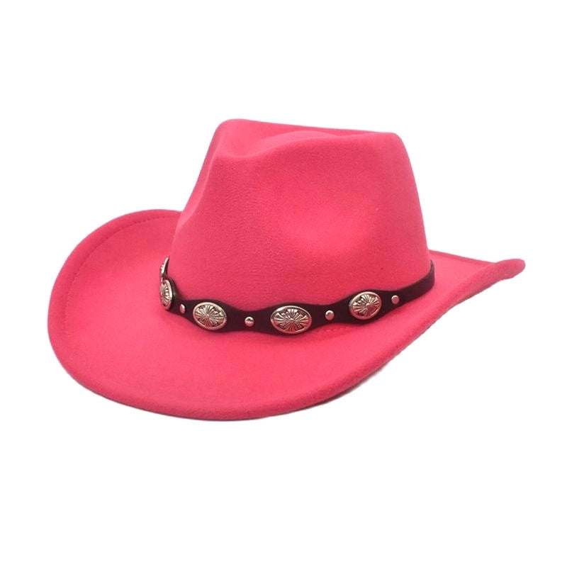 Unisex Cowboy Style Solid Color Flat Eaves Fedora Hat