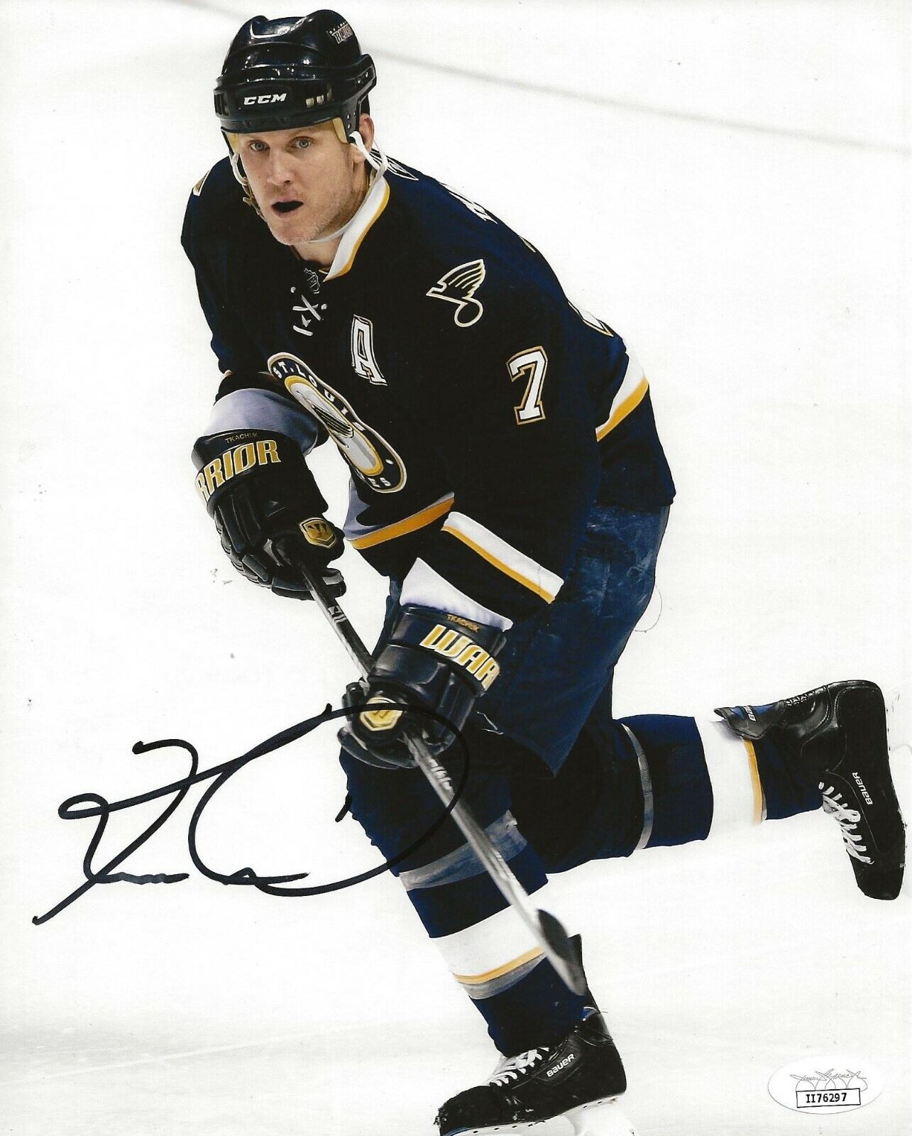 Keith Tkachuk signed St. Louis Blues 8x10 Photo Poster painting autographed JSA