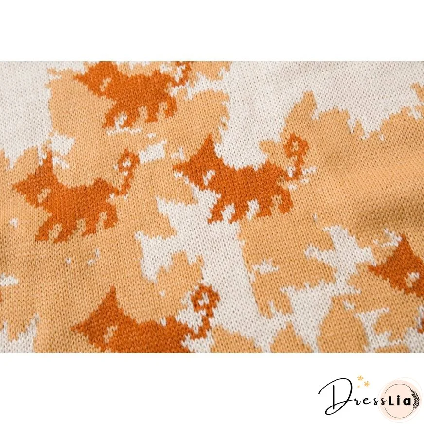 Lovely Tiger Stitching Sweater