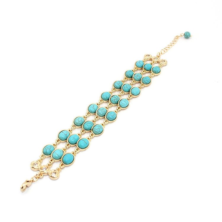 Beach Style Crisp Turquoise Multi-layered Bracelet