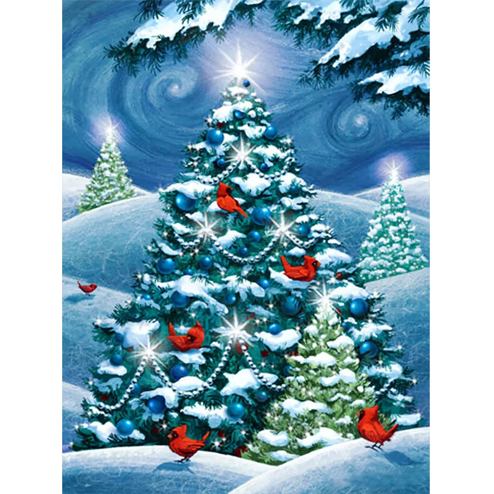 Full Round Diamond Painting - Snow Christmas Tree(30*40cm)