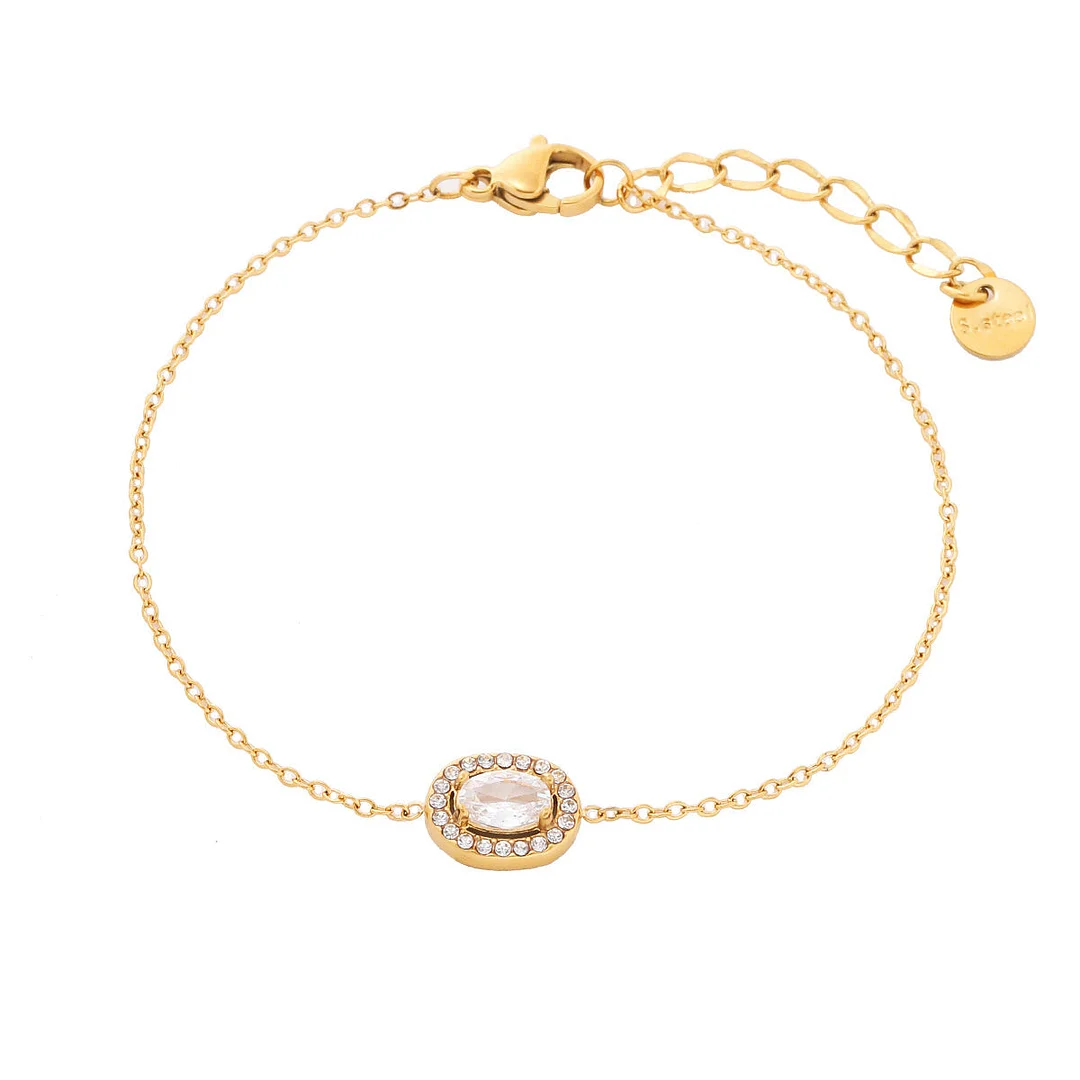 Diamond Heart Square 18-karat Gold Bracelet
