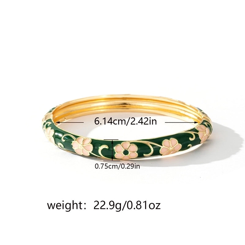 Retro Flower Copper Bangle