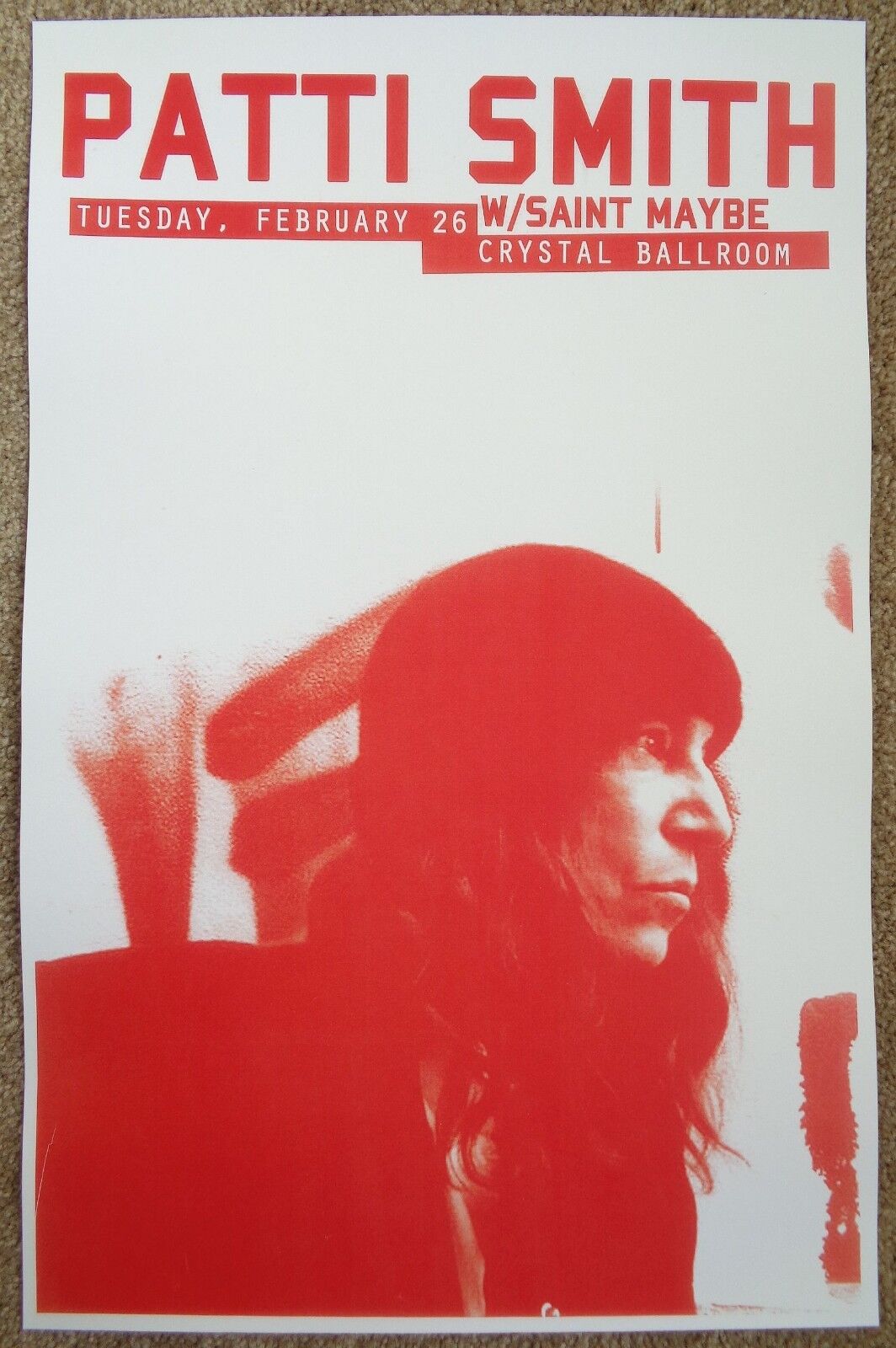 PATTI SMITH 2013 Gig POSTER Portland Oregon Concert